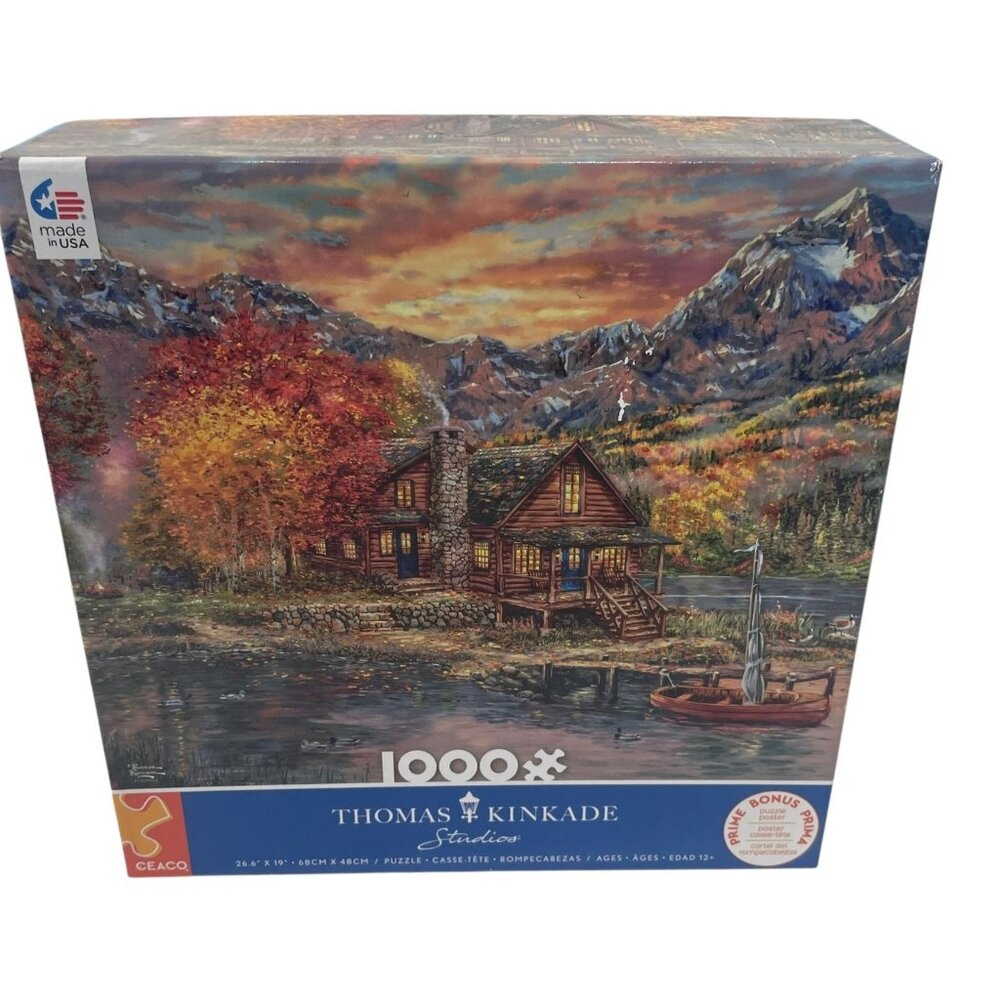 CEACO 1000-Piece Jigsaw Puzzle Thomas‎ Kinkade A Perfect Fall Day 26.6x19 in